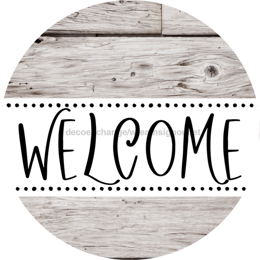 Welcome Door Hanger Sign Wood Stain Decoe-4145-Dh 18 Round