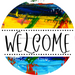 Welcome Door Hanger Sign Wood Stain Decoe-4147-Dh 18 Round