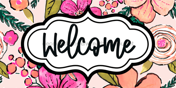 Welcome Sign Dco-00141 For Wreath 6X12 Metal 8X10