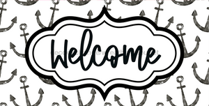 Welcome Sign Dco-00142 For Wreath 6X12 Metal 8X10