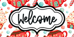 Welcome Sign Dco-00144 For Wreath 6X12 Metal 6 X 12