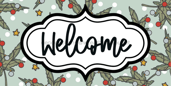 Welcome Sign Dco-00149 For Wreath 6X12 Metal 6 X 12