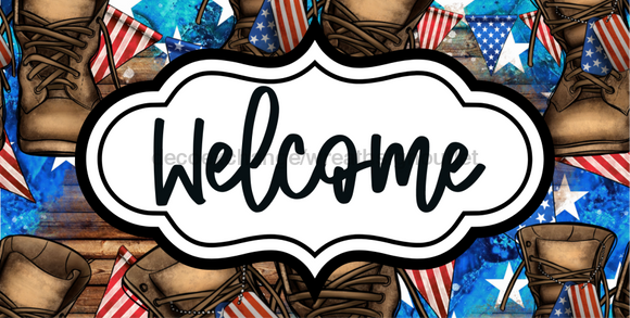 Welcome Sign Dco-00150 For Wreath 6X12 Metal 6 X 12