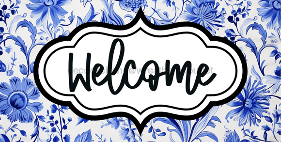 Welcome Sign Dco-00159 For Wreath 6X12 Metal 6 X 12