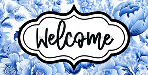Welcome Sign Dco-00160 For Wreath 6X12 Metal 6 X 12