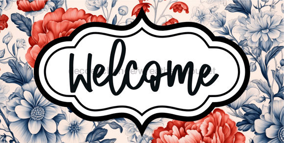 Welcome Sign Dco-00161 For Wreath 6X12 Metal 6 X 12
