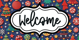 Welcome Sign Dco-00164 For Wreath 6X12 Metal 6 X 12