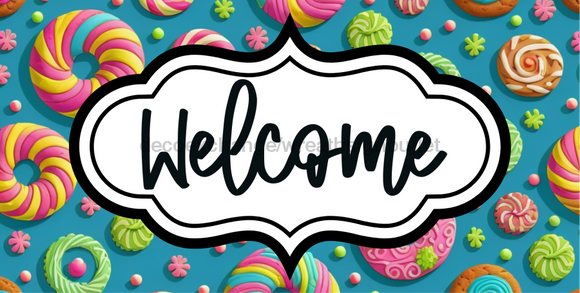 Welcome Sign Dco-00165 For Wreath 6X12 Metal 6 X 12