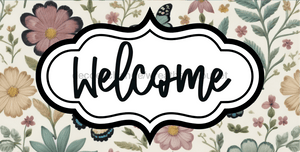 Welcome Sign Dco-00167 For Wreath 6X12 Metal 6 X 12