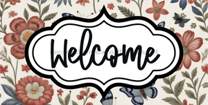 Welcome Sign Dco-00168 For Wreath 6X12 Metal 6 X 12