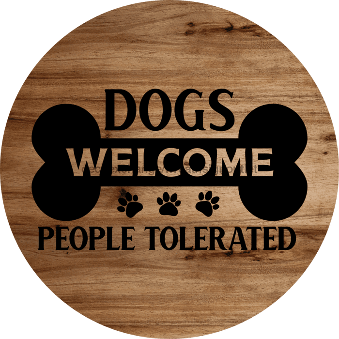Welcome Sign Dog Decoe-4186 10 wood Round