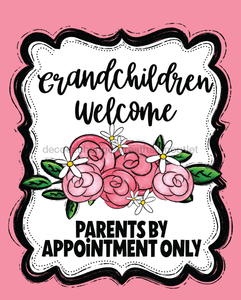 Welcome Sign Grandparents Dco-00576 For Wreath 8X10 Metal