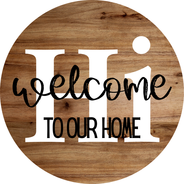 Welcome Sign Hi Decoe-4213 10 Metal Round
