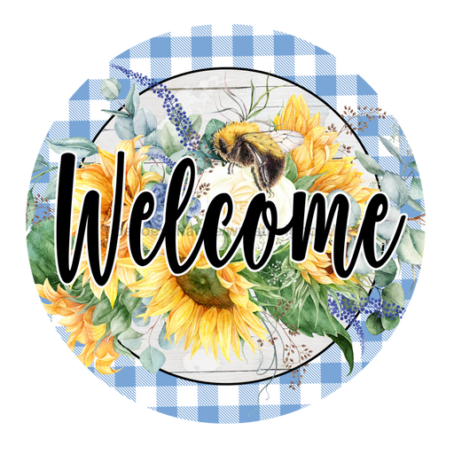 Welcome Sign Sunflower Decoe-5231 10’ Metal Round