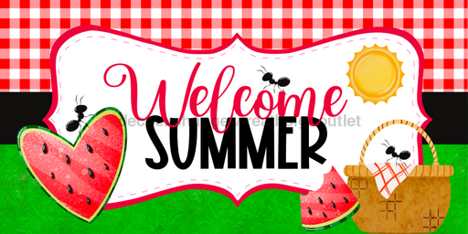 Welcome Summer Sign Decoe - 5239 For Wreath 6X12’ Metal