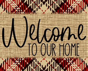 Welcome To Our Home Fall Sign Dco-00003 For Wreath 8X10 Metal