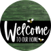 Welcome To Our Home Sign Bee Black Stripe Green Stain Decoe-3087-Dh 18 Wood Round
