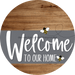 Welcome To Our Home Sign Bee Gray Stripe Wood Grain Decoe-2966-Dh 18 Round