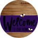 Welcome To Our Home Sign Bee Purple Stripe Wood Grain Decoe-3036-Dh 18 Round