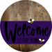 Welcome To Our Home Sign Bee Purple Stripe Wood Grain Decoe-3039-Dh 18 Round