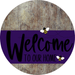 Welcome To Our Home Sign Bee Purple Stripe Wood Grain Decoe-3040-Dh 18 Round