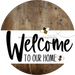 Welcome To Our Home Sign Bee White Stripe Wood Grain Decoe-2939-Dh 18 Round