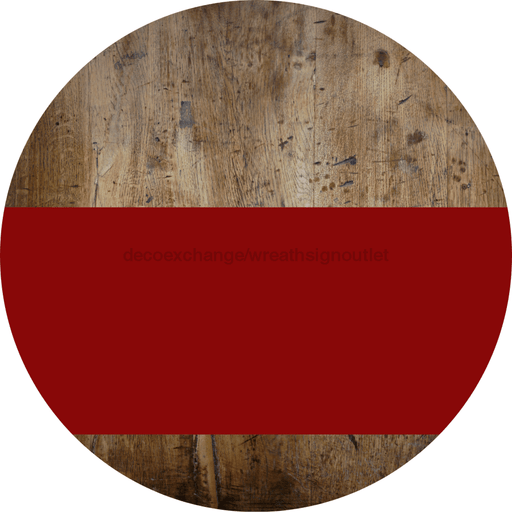 Welcome To Our Home Sign Blank Dark Red Stripe Wood Grain Decoe-2714-Dh 18 Round