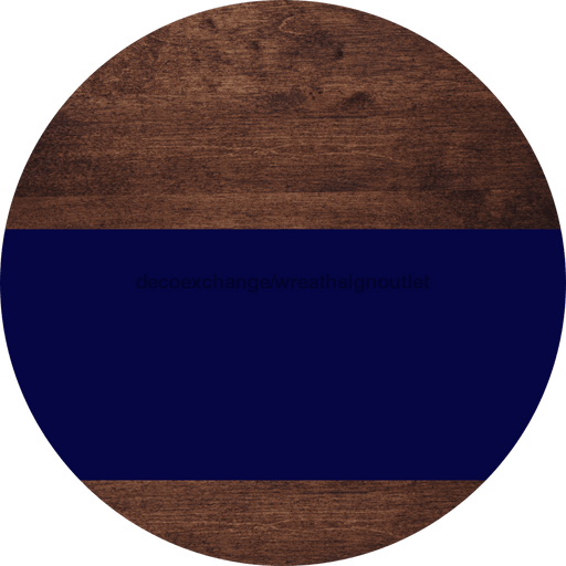 Welcome To Our Home Sign Blank Navy Stripe Wood Grain Decoe-2926-Dh 18 Round