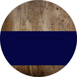 Welcome To Our Home Sign Blank Navy Stripe Wood Grain Decoe-2927-Dh 18 Round