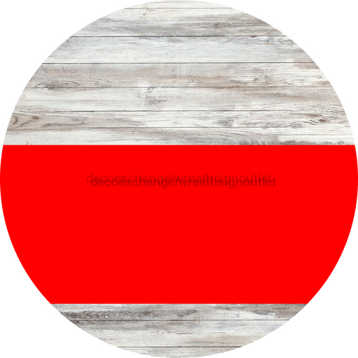 Welcome To Our Home Sign Blank Red Stripe White Wash Decoe-2709-Dh 18 Wood Round