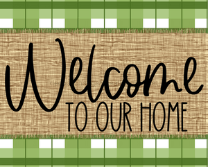 Welcome To Our Home Sign Dco-00059 For Wreath 8X10 Metal