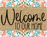 Welcome To Our Home Sign Dco-00063 For Wreath 8X10 Metal