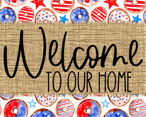 Welcome To Our Home Sign Dco-00065 For Wreath 8X10 Metal
