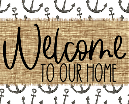 Welcome To Our Home Sign Dco-00069 For Wreath 8X10 Metal