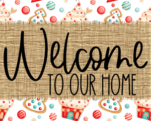 Welcome To Our Home Sign Dco-00073 For Wreath 8X10 Metal