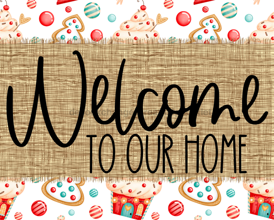 Welcome To Our Home Sign Dco-00073 For Wreath 8X10 Metal