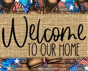 Welcome To Our Home Sign Dco-00085 For Wreath 8X10 Metal