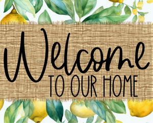 Welcome To Our Home Sign Dco-00097 For Wreath 8X10 Metal