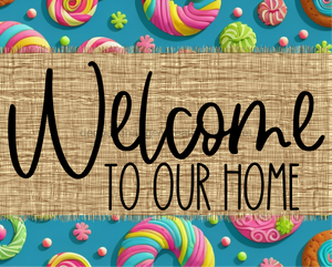 Welcome To Our Home Sign Dco-00114 For Wreath 8X10 Metal
