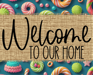 Welcome To Our Home Sign Dco-00116 For Wreath 8X10 Metal