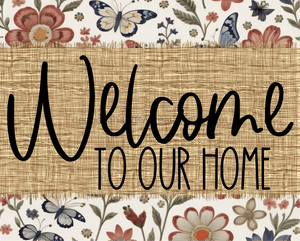 Welcome To Our Home Sign Dco-00120 For Wreath 8X10 Metal