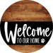 Welcome To Our Home Sign Dog Black Stripe Wood Grain Decoe-3840-Dh 18 Round