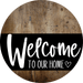 Welcome To Our Home Sign Heart Black Stripe Wood Grain Decoe-2907-Dh 18 Round