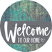 Welcome To Our Home Sign Heart Gray Stripe Petina Look Decoe-2798-Dh 18 Wood Round
