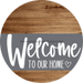 Welcome To Our Home Sign Heart Gray Stripe Wood Grain Decoe-2793-Dh 18 Round