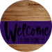 Welcome To Our Home Sign Heart Purple Stripe Wood Grain Decoe-2863-Dh 18 Round