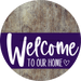 Welcome To Our Home Sign Heart Purple Stripe Wood Grain Decoe-2877-Dh 18 Round
