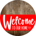 Welcome To Our Home Sign Heart Red Stripe Wood Grain Decoe-2816-Dh 18 Round