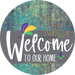 Welcome To Our Home Sign Mardi Gras Gray Stripe Petina Look Decoe-3580-Dh 18 Wood Round