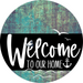 Welcome To Our Home Sign Nautical Black Stripe Petina Look Decoe-3235-Dh 18 Wood Round